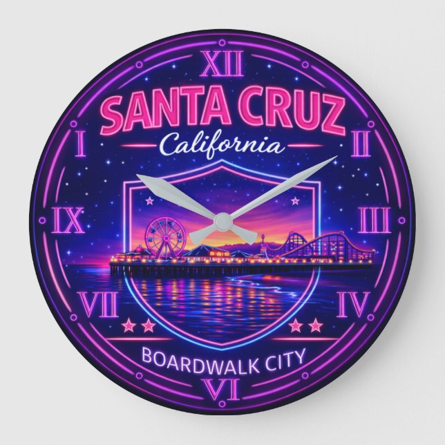 Santa Cruz California Boardwalk Large Clock (Front)