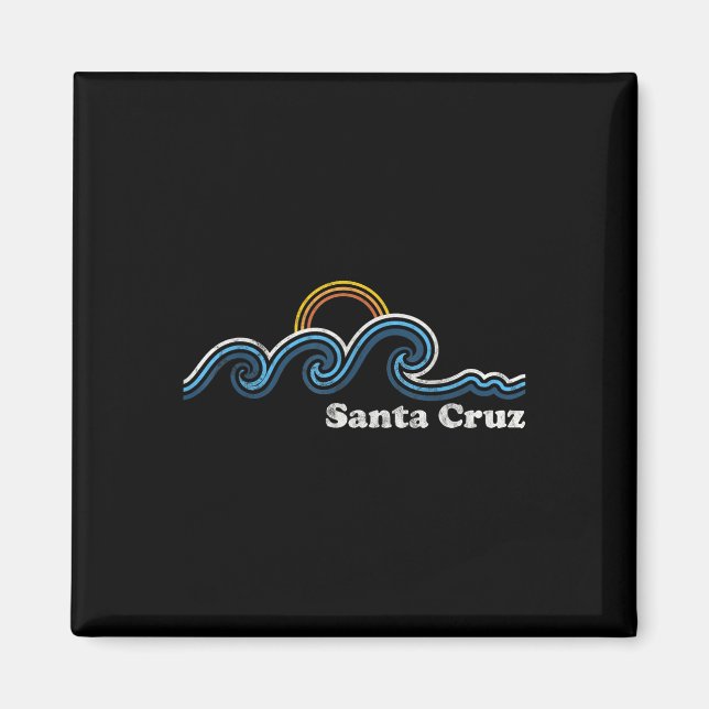 Santa Cruz California Ca Sufing Waves Sunset Beach Magnet (Front)