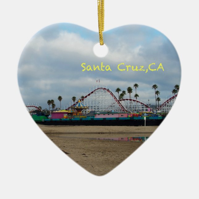 Santa Cruz California Ceramic Tree Decoration (Front)