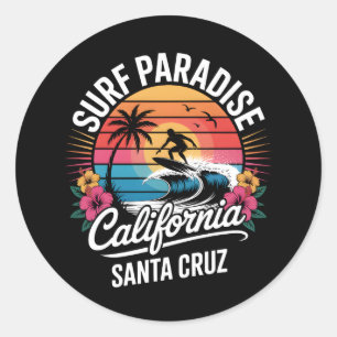Santa Cruz California Classic Round Sticker