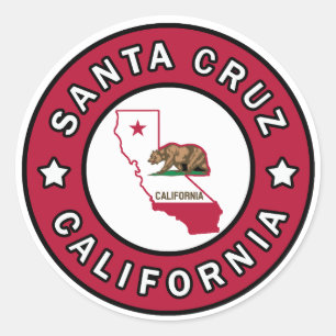 Santa Cruz California Classic Round Sticker