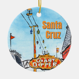 Santa Cruz California – Coastal Beach Art  Ceramic Tree Decoration