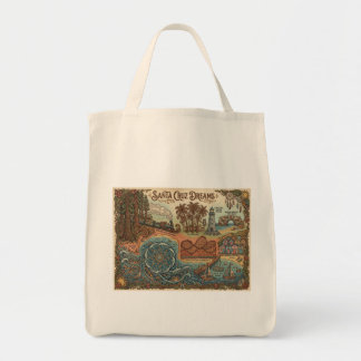 Santa Cruz California Dreams Map – Vibrant Coast Tote Bag