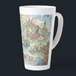 Santa Cruz California Illustrated Map Mythical Latte Mug<br><div class="desc">This fantasy inspired Santa Cruz artwork transforms the city’s iconic coastal landmarks into a whimsical dreamworld filled with mythical elements, imaginative shapes, and surreal storytelling. Rather than following strict geography, the design embraces creativity and symbolism, blending hints of Natural Bridges, Steamer Lane, the Boardwalk, UCSC, and Capitola into a magical...</div>