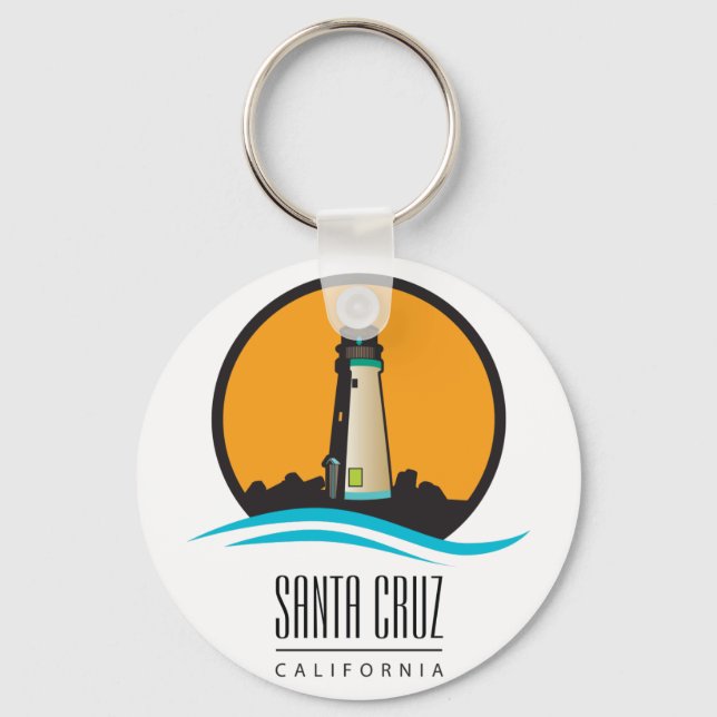 Santa Cruz California Lighthouse Key Ring (Front)