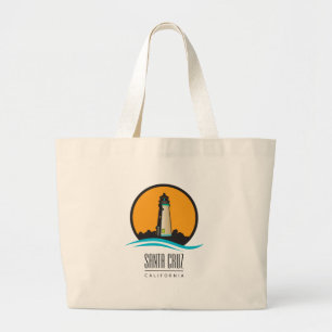Santa Cruz California Lighthouse Large Tote Bag