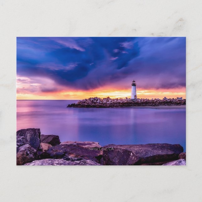 Santa Cruz, California Lighthouse Postcard (Front)