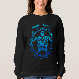 Santa Cruz California Ocean Blue Tribal Turtle Sweatshirt