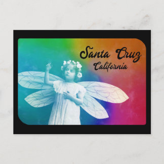 Santa Cruz California Rainbow Fairy Girl Postcard