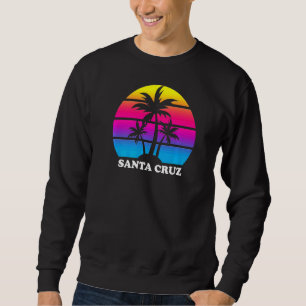 Santa Cruz California Retro Palm Tree Sunset Vacat Sweatshirt