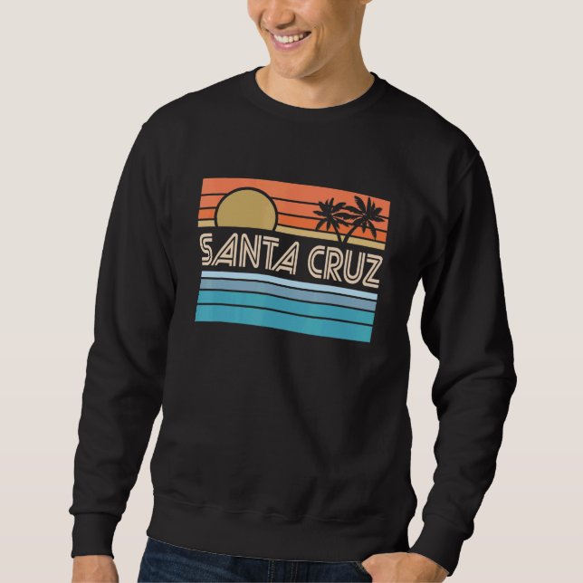 Santa Cruz California Sunset 70s 80s Surfer Summer Sweatshirt (Front)