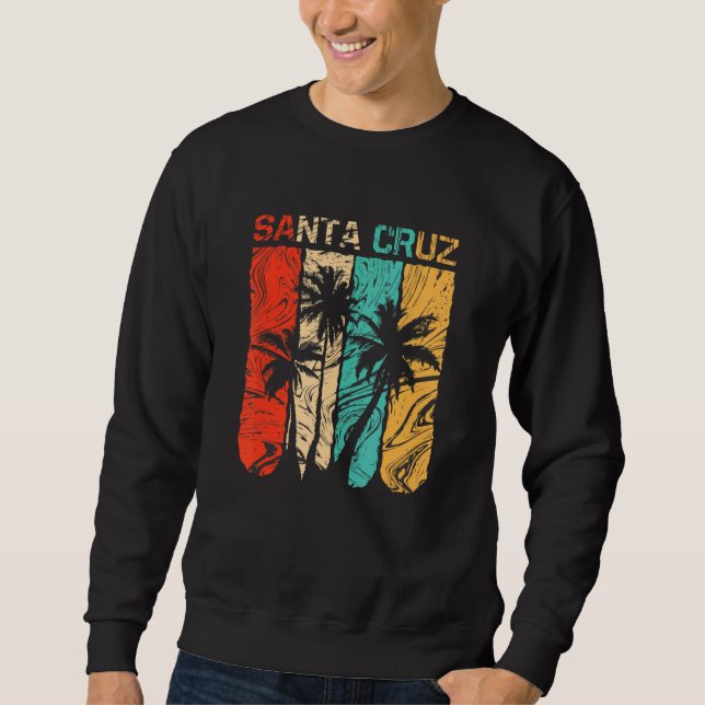 Santa Cruz California Sunset 70s 80s Surfer Summer Sweatshirt (Front)