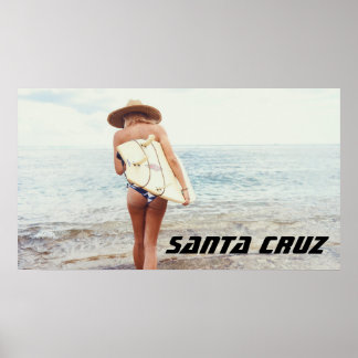 Santa Cruz California Surfer girl Poster