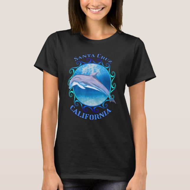 Santa Cruz California Vacation Souvenir Dolphin T-Shirt (Front)
