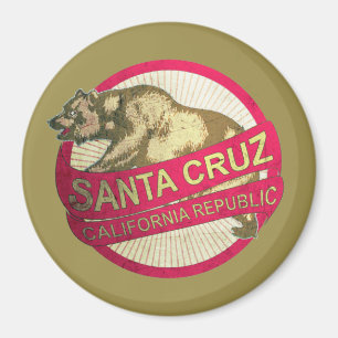 Santa Cruz California vintage bear magnet