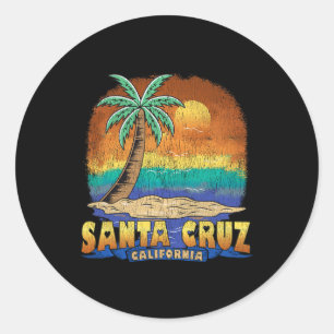 Santa Cruz California Vintage Distressed Souvenir Classic Round Sticker