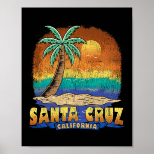 Santa Cruz California Vintage Distressed Souvenir Poster