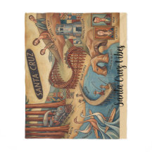 Santa Cruz California Whimsical Map UCSC Boardwalk