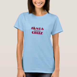 Santa Cruz, California - with red Sailboat Icon T-Shirt