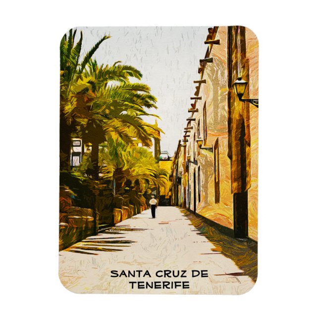 Santa Cruz de Tenerife Oil Paint Magnet (Vertical)