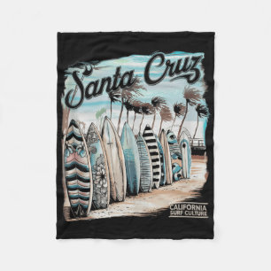 Santa Cruz Men Women California Retro Sunset Vinta Fleece Blanket