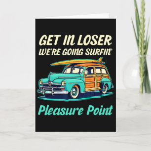 Santa Cruz Pleasure Point Surf City Women Vintage Card