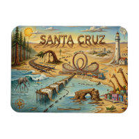 Santa Cruz Pop Art Map – Bold Coastal Landmark