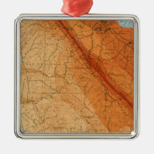 Santa Cruz quadrangle showing intensity, faults Metal Tree Decoration