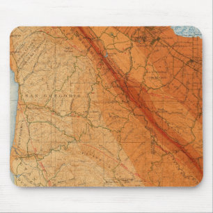 Santa Cruz quadrangle showing intensity, faults Mouse Pad