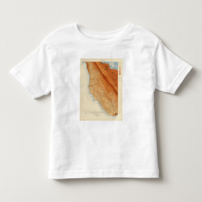 Santa Cruz quadrangle showing intensity, faults Toddler T-Shirt (Front)