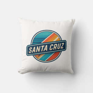 Santa Cruz Retro Vintage Circular Beach California Cushion