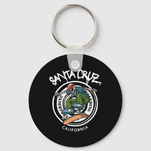 Santa Cruz Skater Laid Back California Skeleton Sk Key Ring