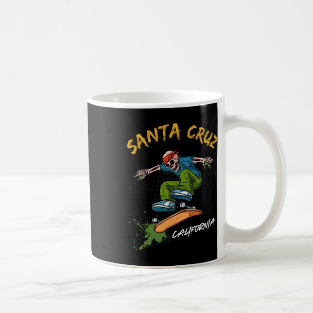 Santa-cruz Skeleton Skateboard Beach Funny Hallowe Coffee Mug (Right)