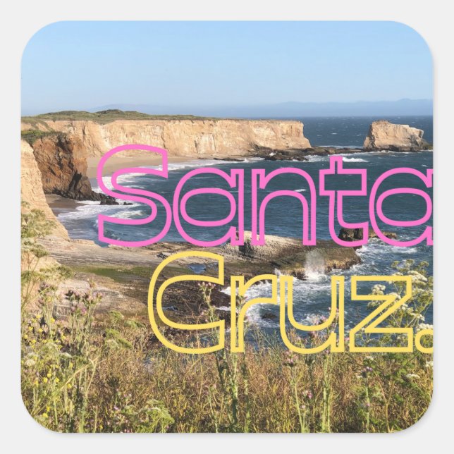 Santa Cruz Sticker of Davenport Ocean Cliffs (Front)