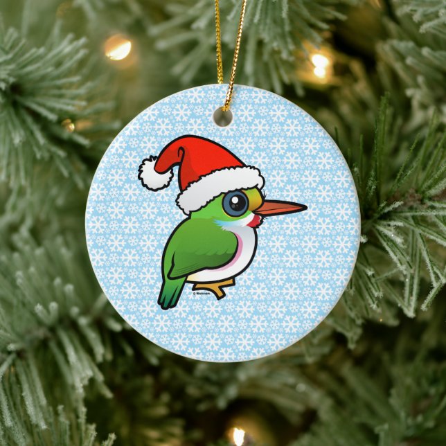 Santa Cuban Tody Ceramic Tree Decoration (Tree)