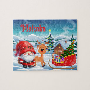 Santa Custom Child Name Puzzle 