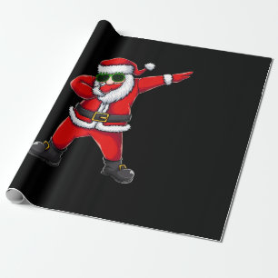 santa dabbing dance wrapping paper