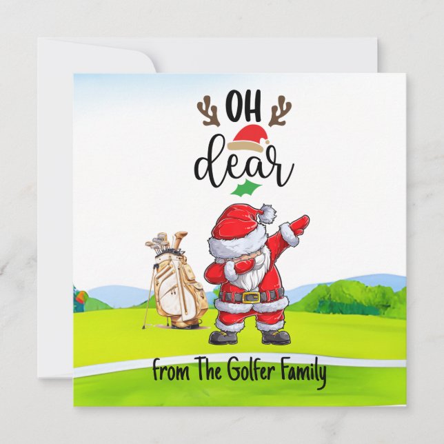 Santa Dabbing for Christmas Oh Dear  Holiday Card (Front)