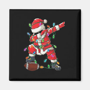 Santa Dabbing With Ball Christmas Football Player  Magnet