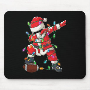 Santa Dabbing With Ball Christmas Football Player Mouse Pad