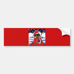 SANTA DACHSHUND BUMPER STICKER