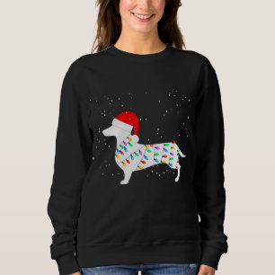 Santa Dachshund Christmas Lights Dachshund Pyjamas Sweatshirt