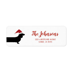 Santa dachshund Christmas return label