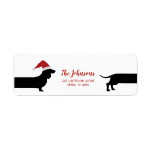 Santa dachshund Christmas return label