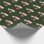 Santa Dachshund Christmas Wrapping Paper<br><div class="desc">This gorgeous Black and Tan Dachshund is wearing a Santa hat for Christmas! Perfect gift wrap addition for under your tree.</div>