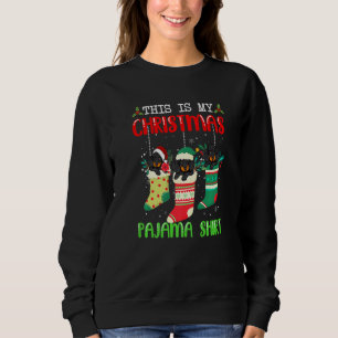 Santa Dachshund Dog In Socks This Is My Christmas  Sweatshirt