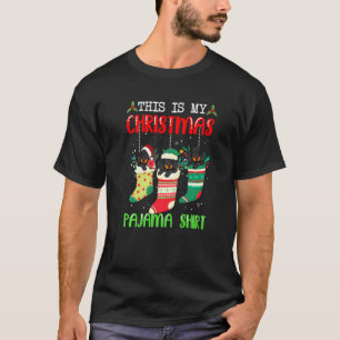 Santa Dachshund Dog In Socks This Is My Christmas T-Shirt