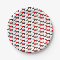 Santa Dachshund Dog Paper Plates