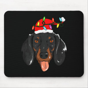Santa Dachshund Light Christmas  Mouse Pad