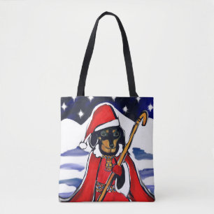 SANTA DACHSHUND  TOTE BAG